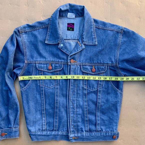 Vintage 80s jean jacket, used excellent condition, cool back embroidery - Picture 8 of 11